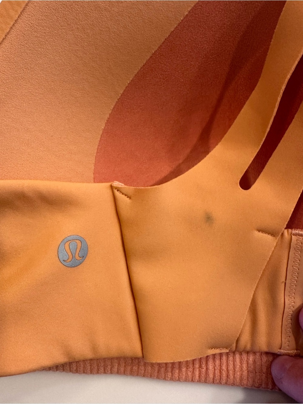 lululemon athletica Orange Sports Bra with Abstract Rust Accents